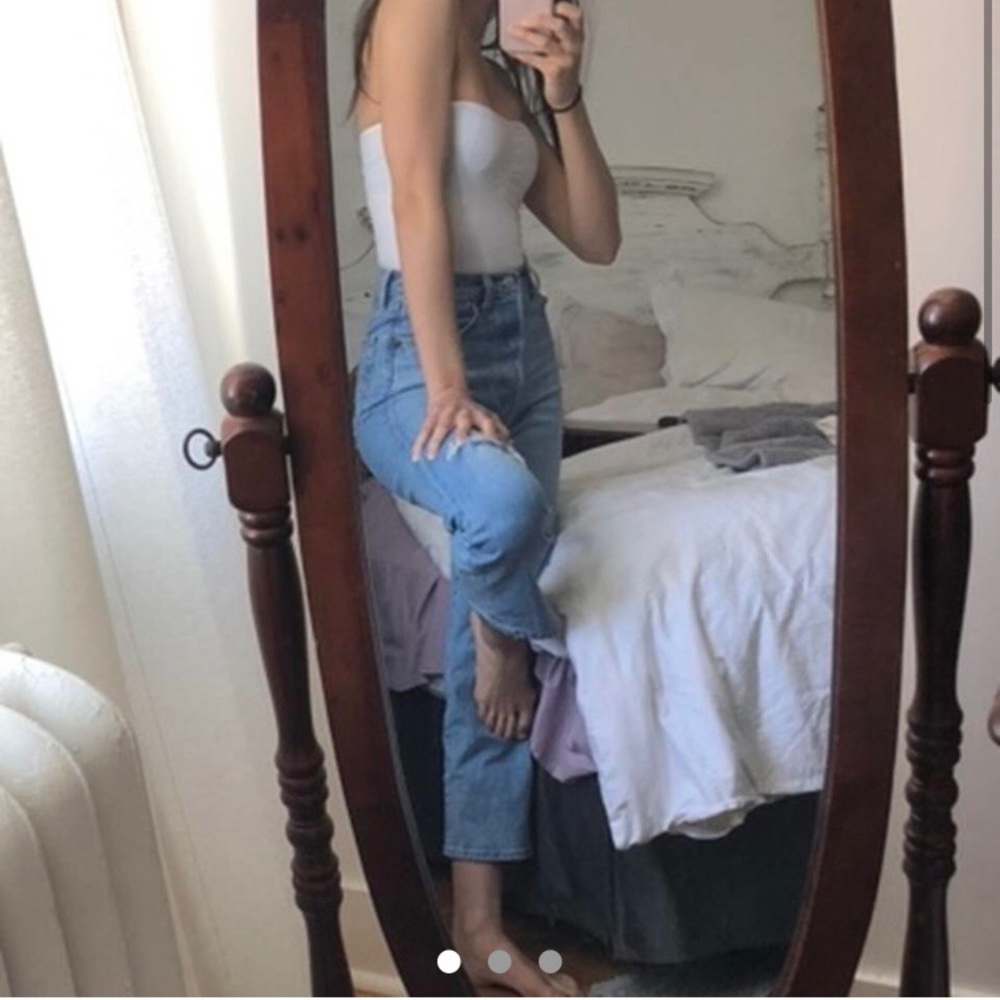 White strapless bodysuit y2k
